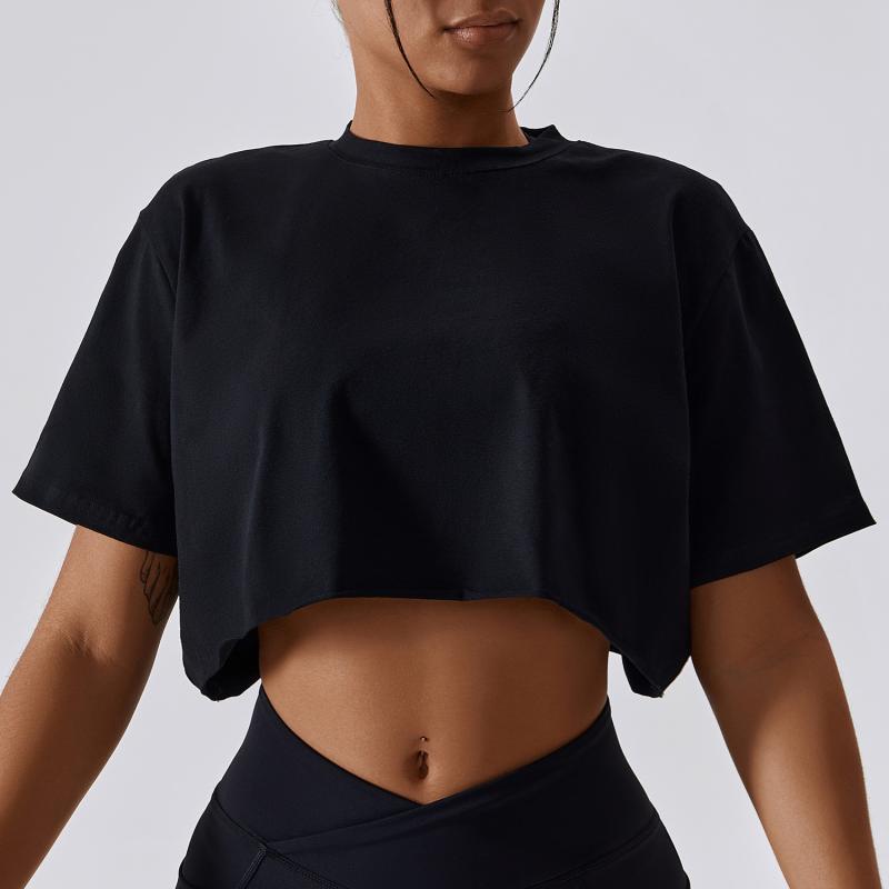 Cropped Boxy Tee  |  Womens T‑Shirts, Tops & Polos Clothing grey marle