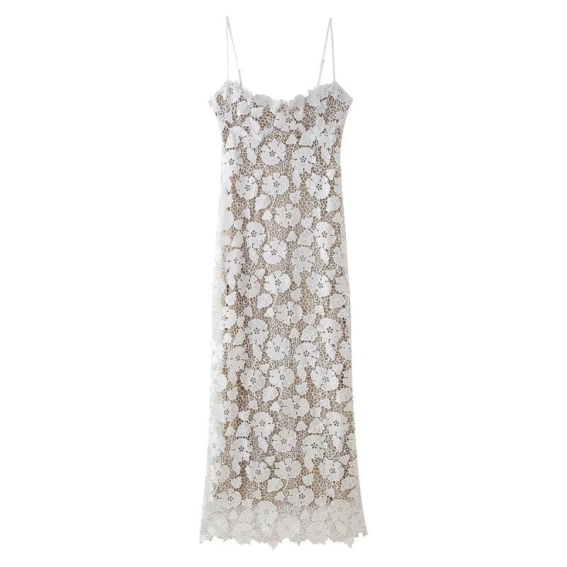 Flower Crochet Maxi Dress  |  Womens Dresses Clothing Dresses